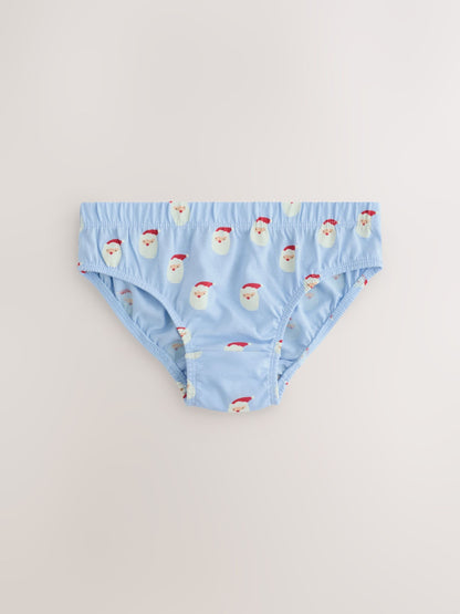 Red Chrismas Print Briefs 5 Pack (1.5-12yrs) - image 2