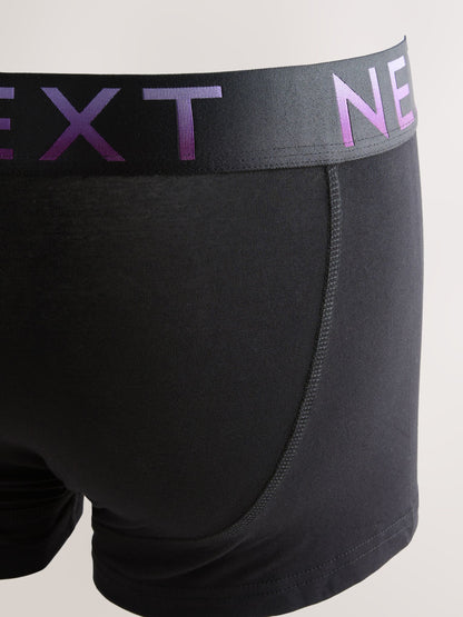 Dsiney Kidz - Black Pink Infill Text Waistband Hipster Cotton Rich Boxers 5 Pack image 7