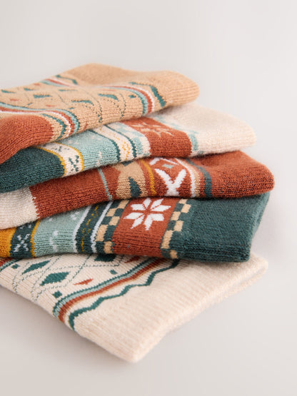 Multi Cosy Terry Cotton Rich Socks 5 Pack - image 2