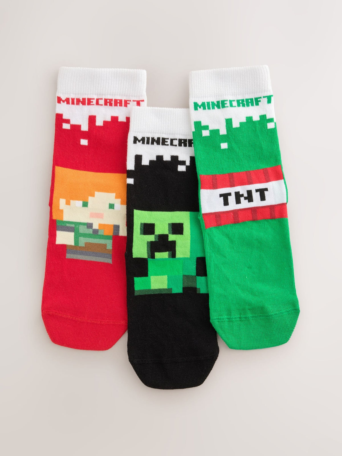 Minecraft Cotton Rich License Christmas Socks 3 Pack - image 1
