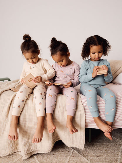 Cream/Blue Snuggle Pyjamas 3 Pack (9mths-12yrs) (9mths-12yrs) - image 1