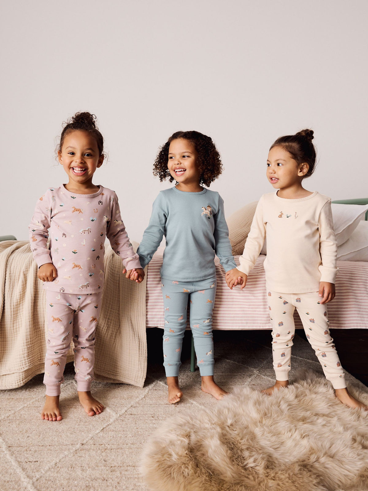 Cream/Blue Snuggle Pyjamas 3 Pack (9mths-12yrs) (9mths-12yrs) - image 2