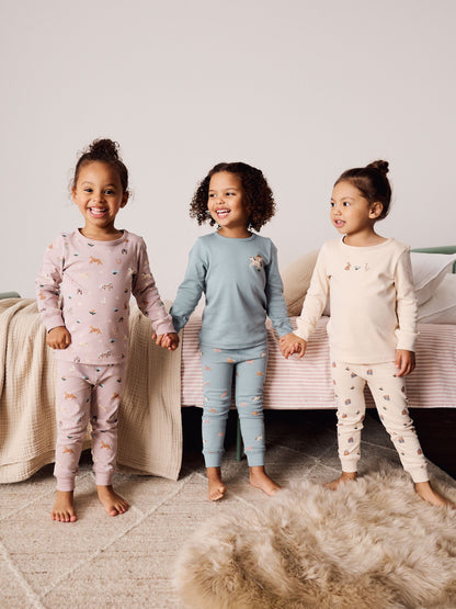 Cream/Blue Snuggle Pyjamas 3 Pack (9mths-12yrs) (9mths-12yrs) - image 2