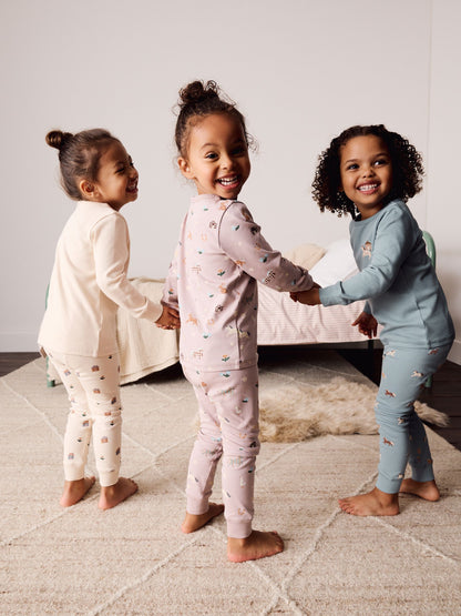 Cream/Blue Snuggle Pyjamas 3 Pack (9mths-12yrs) (9mths-12yrs) - image 4