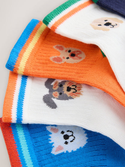 Multi Bright Dog Character Cotton Rich Socks 5 Pack - image 2