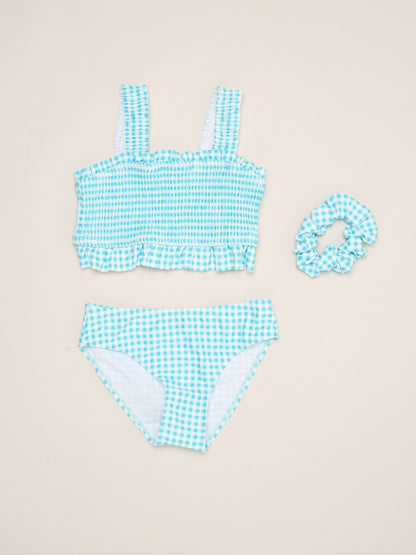 Miss Blue Gingham Bikini Set With Scrunchie image 1
