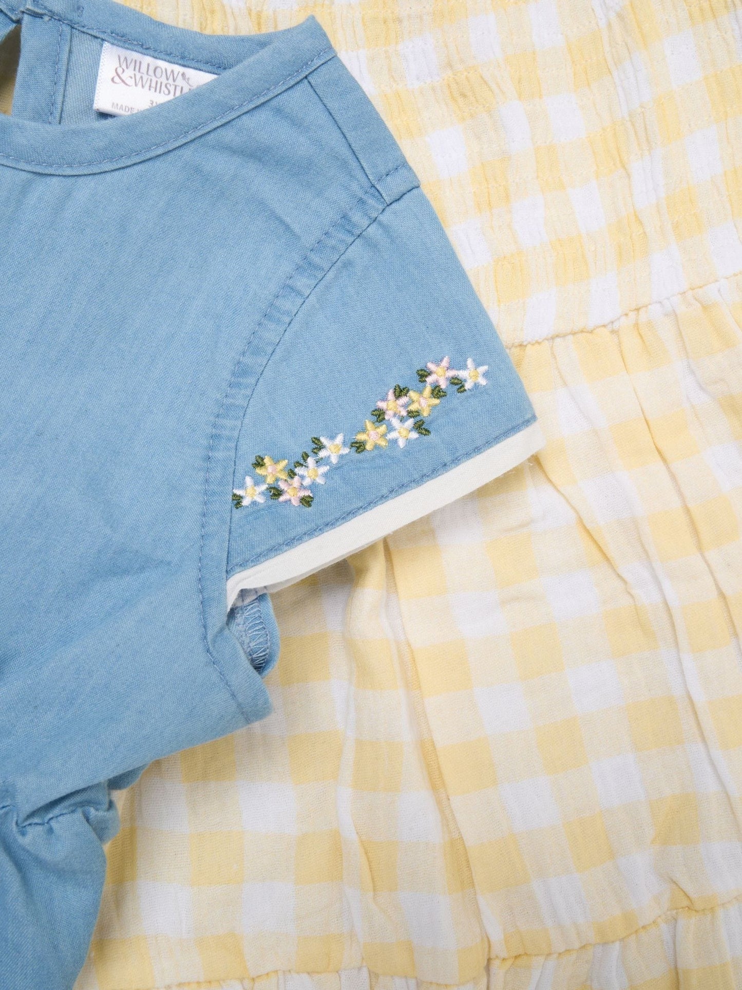 Miss Yellow Floral Print And Chambray Dresses 2 Pack image 3