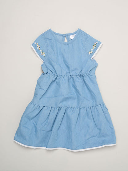 Miss Yellow Floral Print And Chambray Dresses 2 Pack image 4