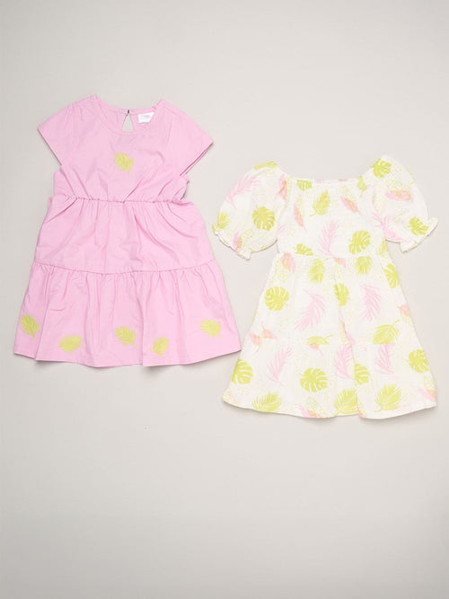 Dsiney Kidz - Miss Purple Floral Print And Chambray Dresses 2 Pack image 1
