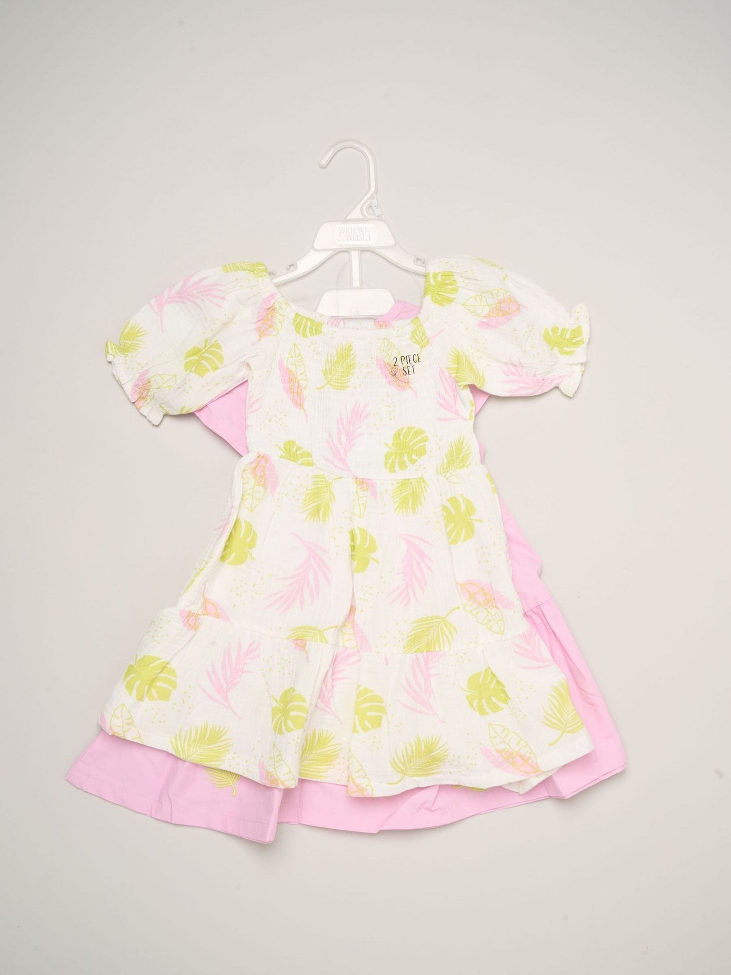 Miss Purple Floral Print And Chambray Dresses 2 Pack image 2