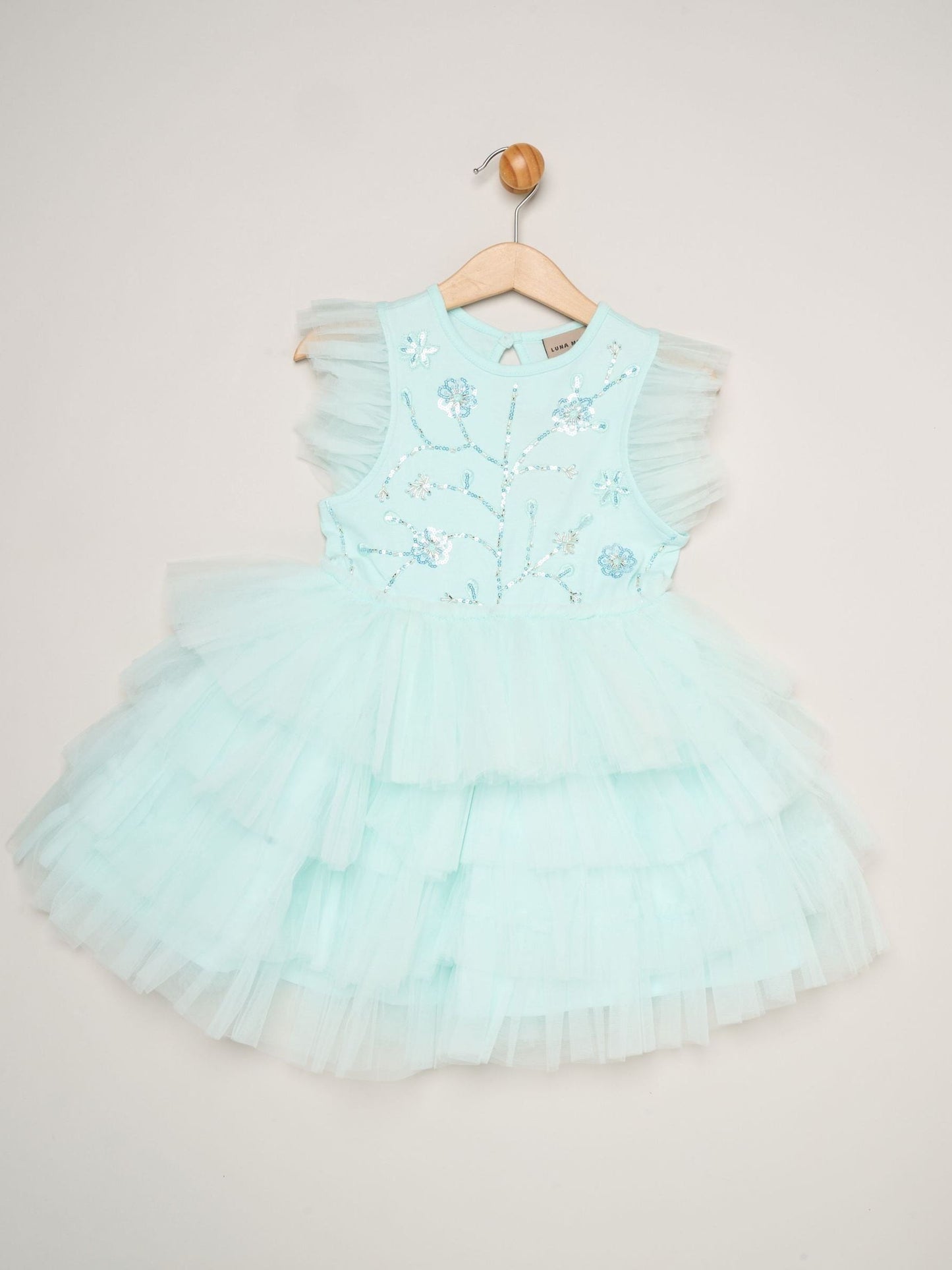 Dsiney Kidz - Miss Blue Embellished Floral Sequin Tulle Dress image 2