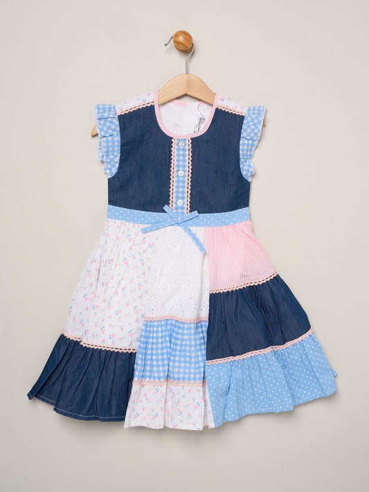 Dsiney Kidz - Miss Blue Floral Patchwork Dress image 2