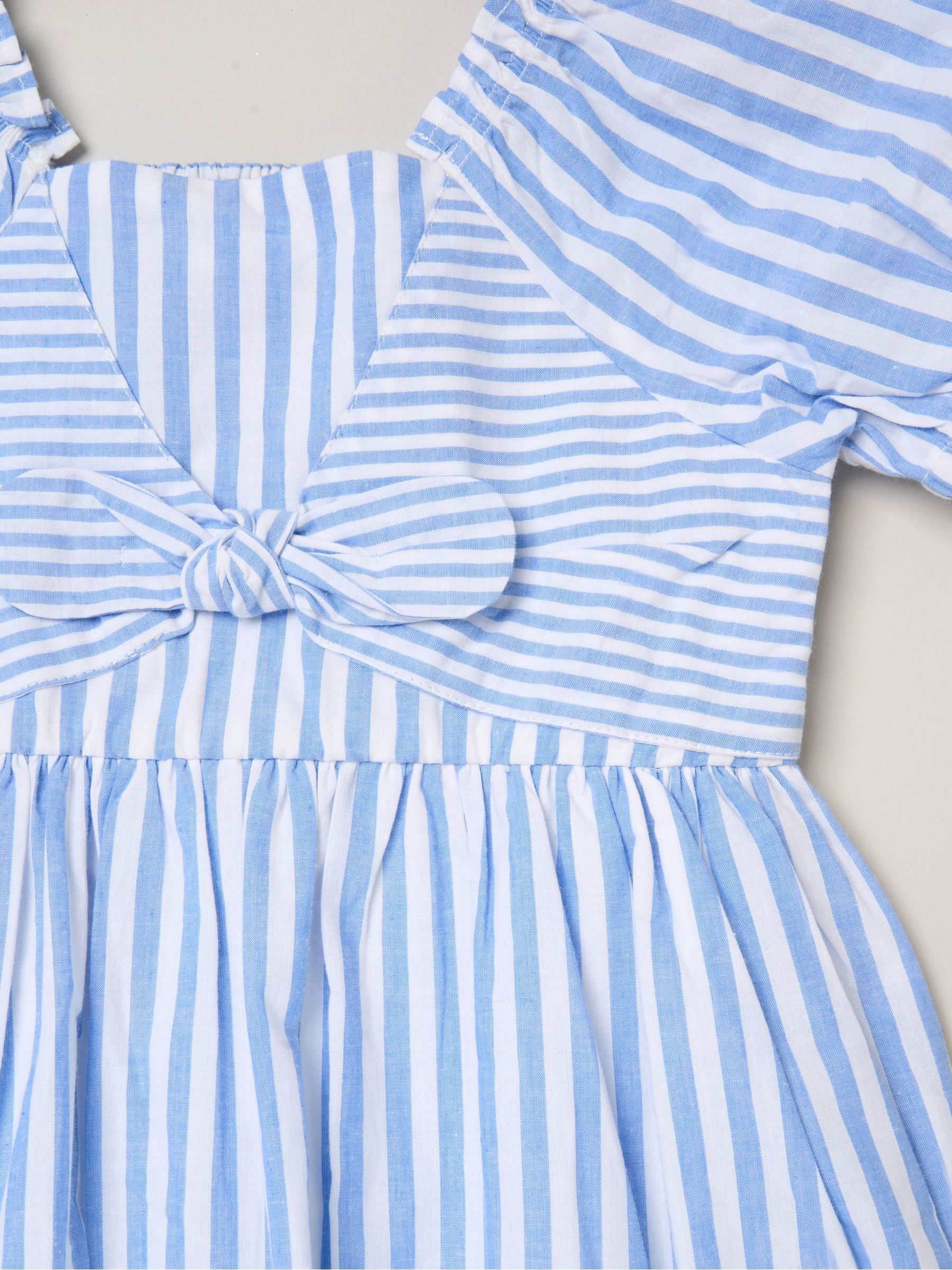 Dsiney Kidz - Miss Blue Puff Sleeve Stripe Dress And Hair Clips 2-Pack image 4