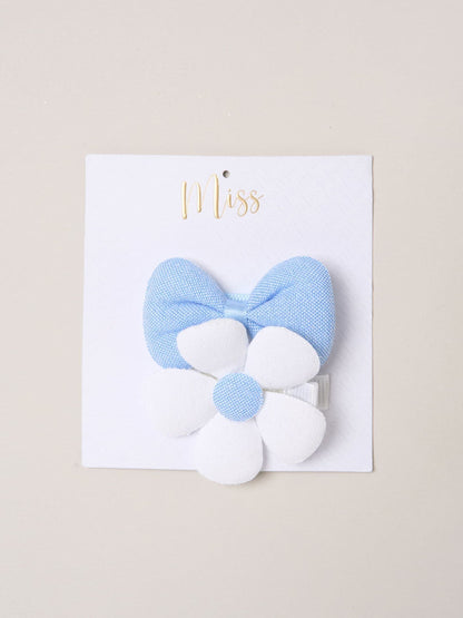 Dsiney Kidz - Miss Blue Puff Sleeve Stripe Dress And Hair Clips 2-Pack image 5