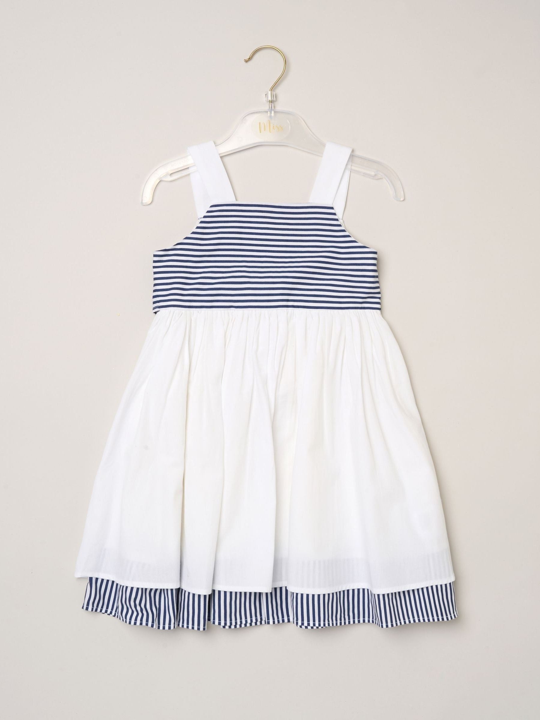 Dsiney Kidz - Miss White Stripe Panel Bow Back Dress image 2