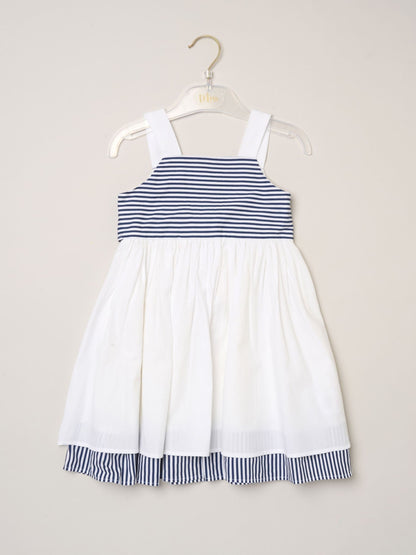 Dsiney Kidz - Miss White Stripe Panel Bow Back Dress image 2