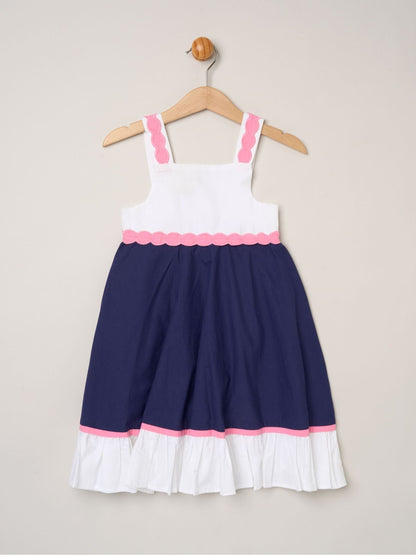 Dsiney Kidz - Miss Blue Scalloped Trim Summer Dress image 1