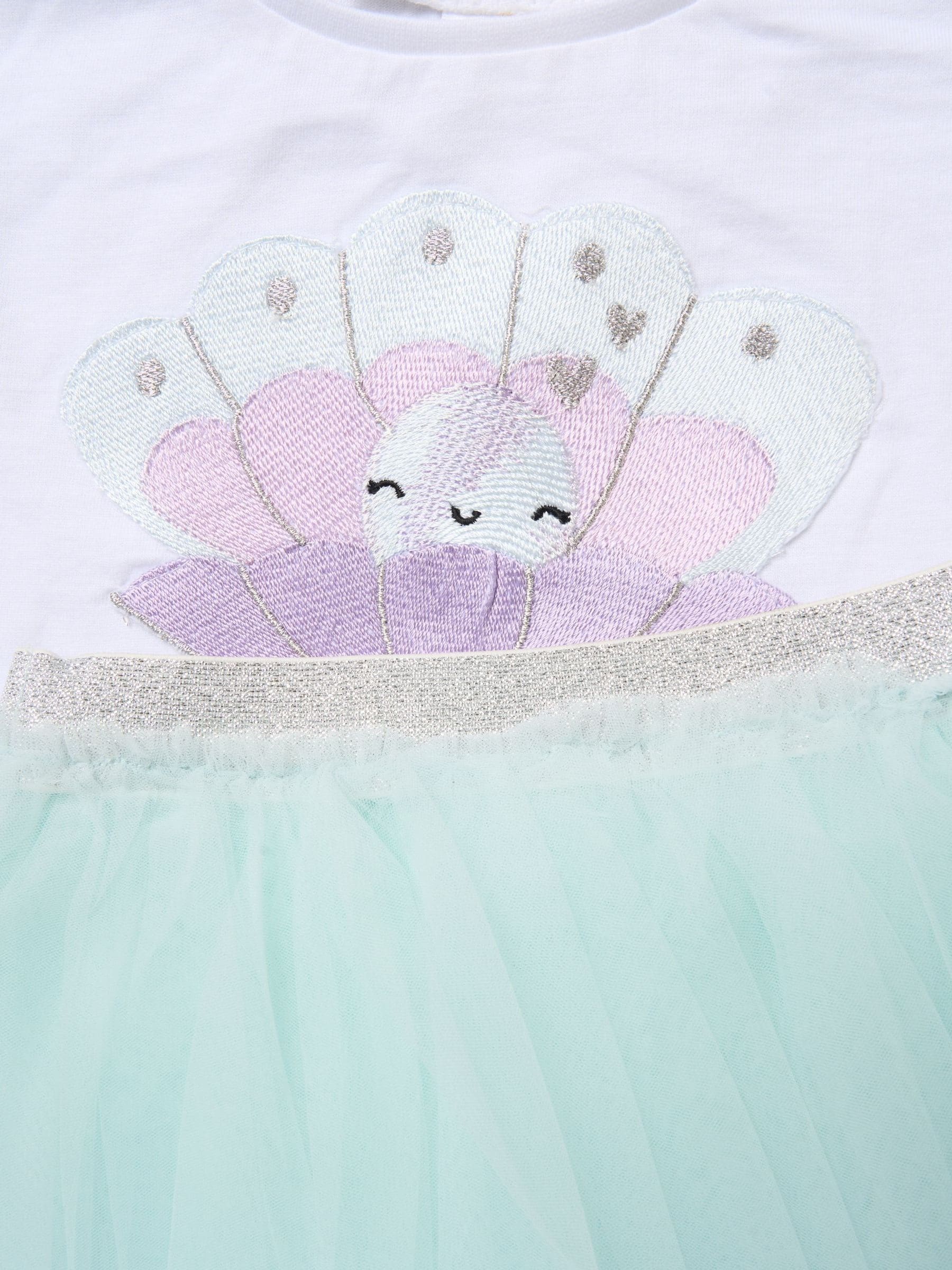 Miss Baby Blue Bow Applique Short Sleeve T-Shirt And Tutu Skirt Outfit Set image 3