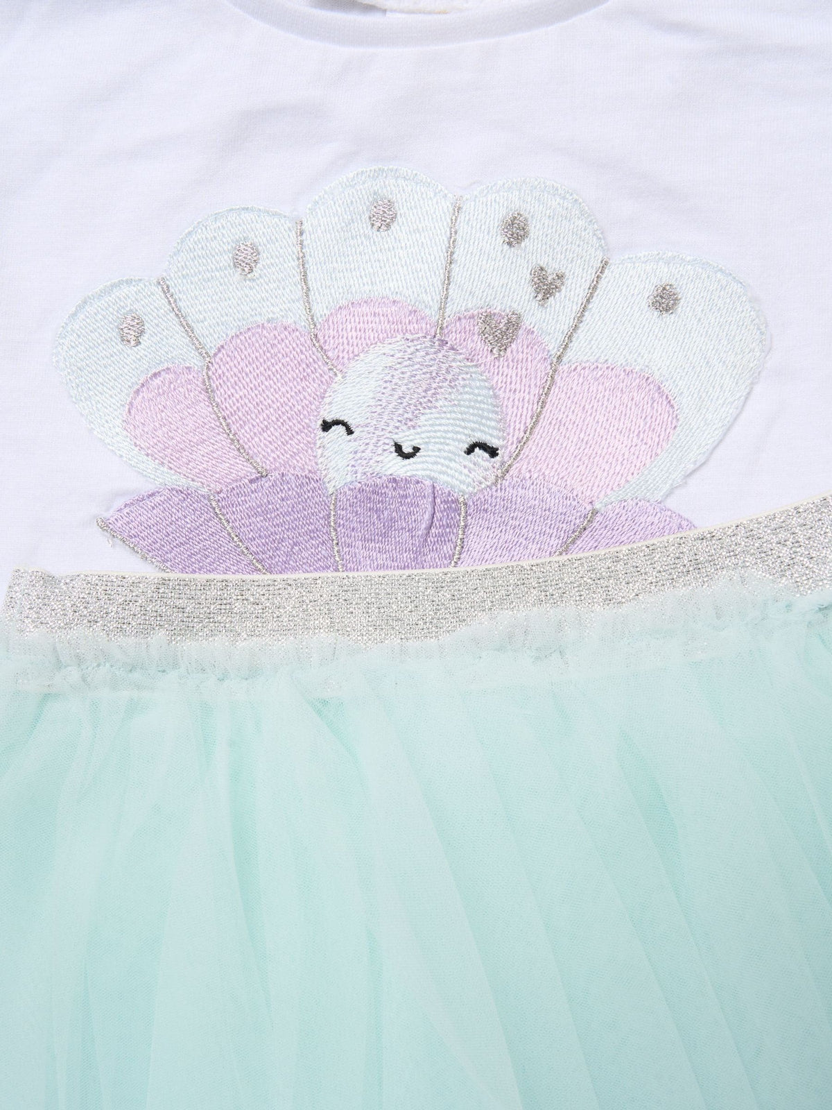 Dsiney Kidz - Miss Baby Blue Bow Applique Short Sleeve T-Shirt And Tutu Skirt Outfit Set image 3