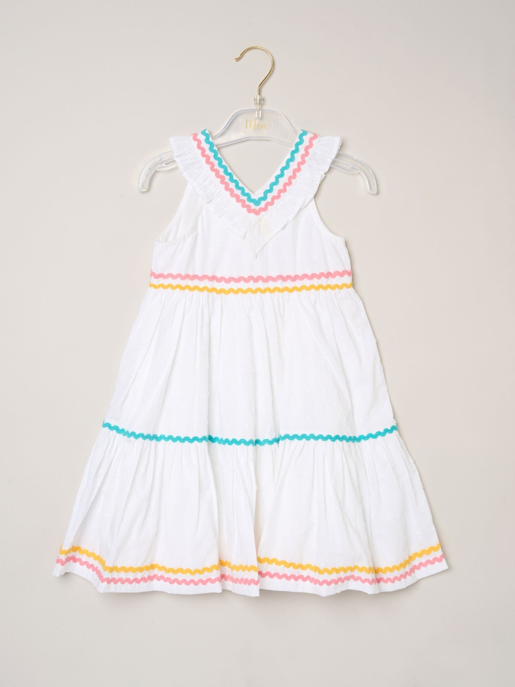 Dsiney Kidz - Miss White Ric Rac Trim Frill Dress image 2