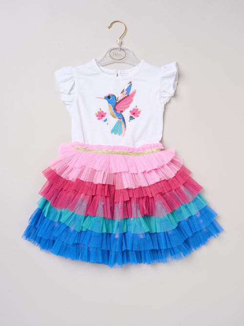 Dsiney Kidz - Miss Pink Sequin Embroidery Floral Tutu Dress image 1