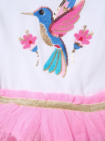 Miss Pink Sequin Embroidery Floral Tutu Dress image 3