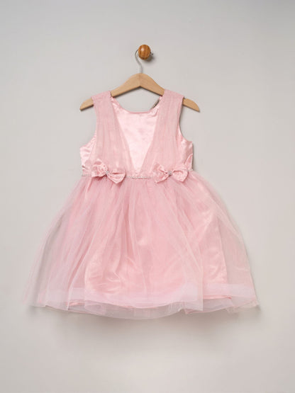 Dsiney Kidz - Miss Pink Tulle Dress With Rhinestone And Bows Set image 1