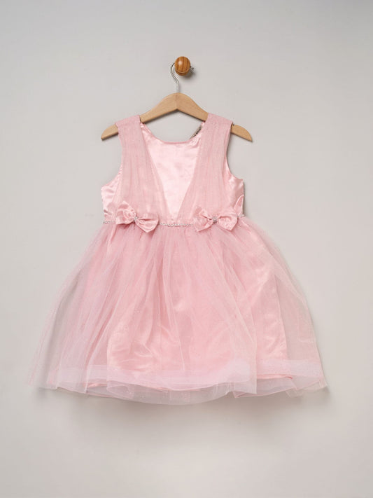 Dsiney Kidz - Miss Pink Tulle Dress With Rhinestone And Bows Set image 1