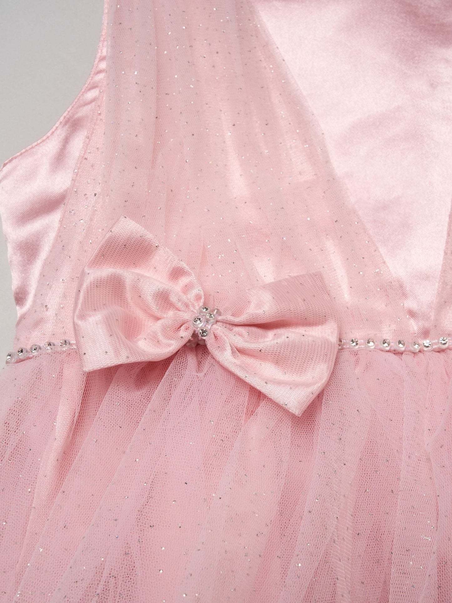 Dsiney Kidz - Miss Pink Tulle Dress With Rhinestone And Bows Set image 3