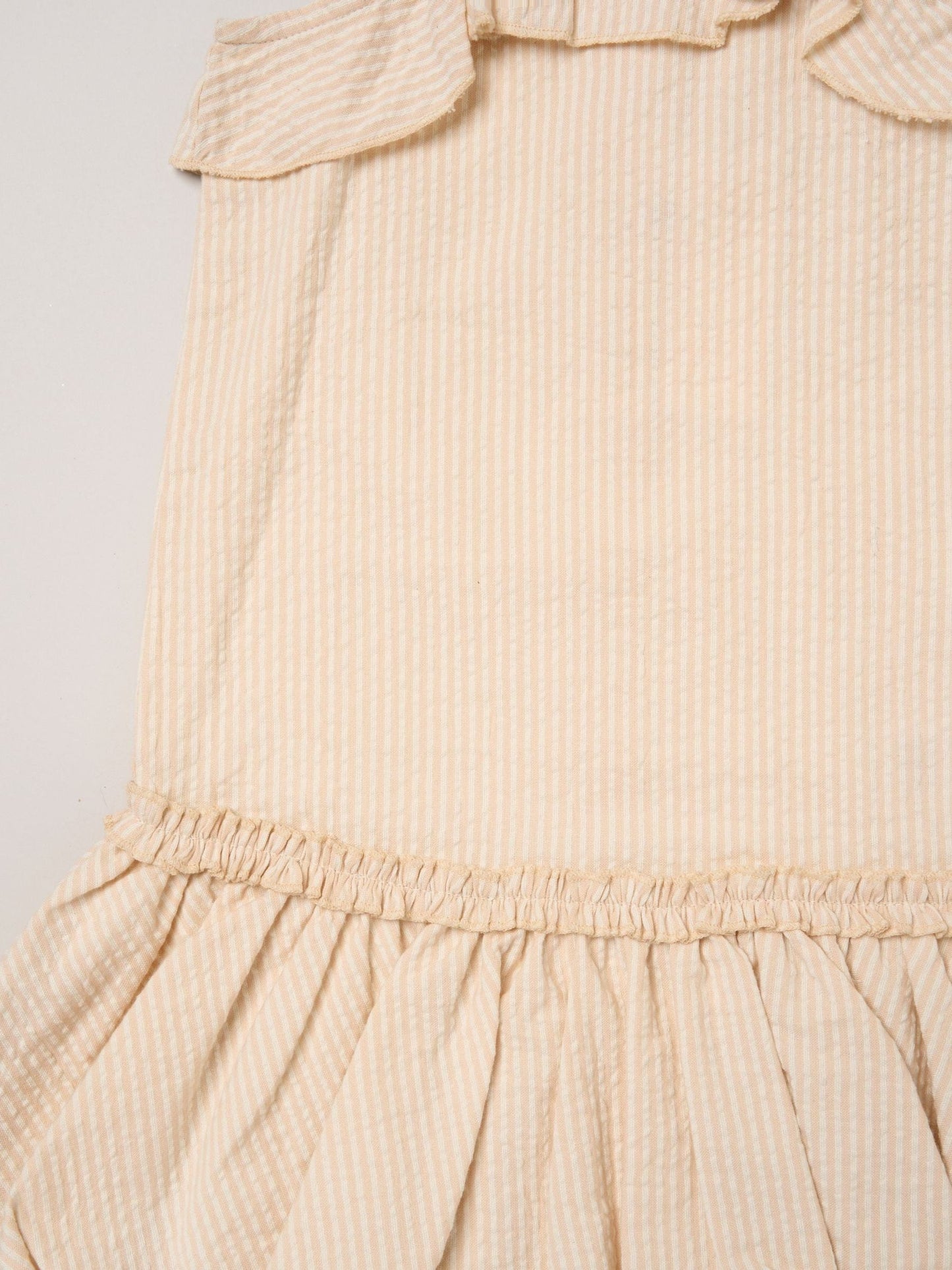 Dsiney Kidz - Miss Brown Striped Bubble Hem Dress with Frill and 2-Pack Hairclips image 4