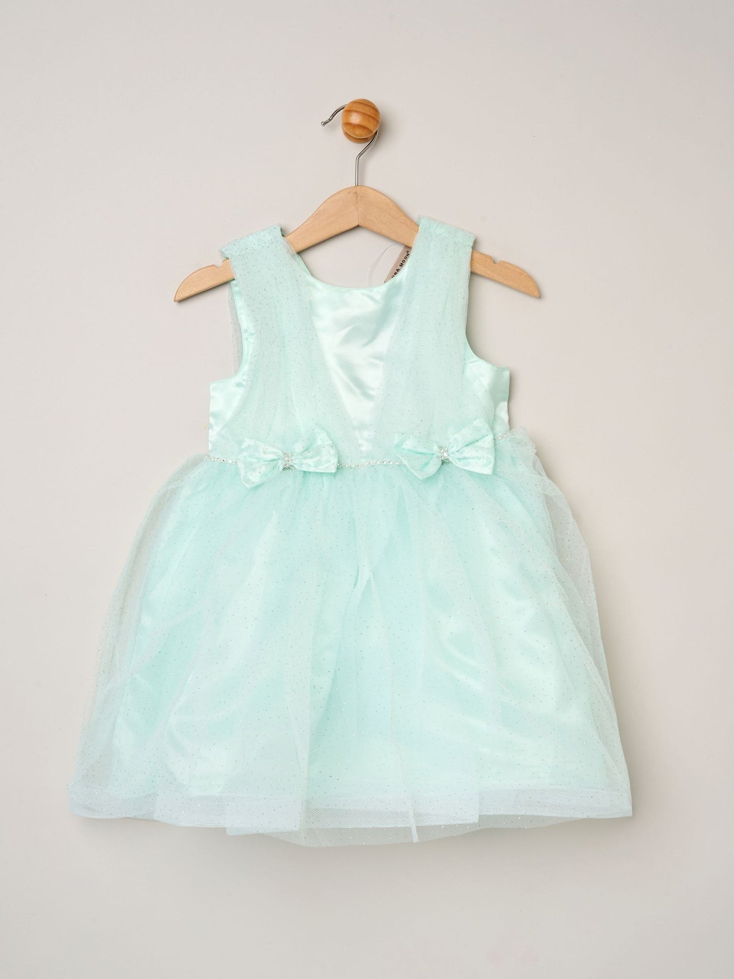 Dsiney Kidz - Miss Green Tulle Dress With Rhinestone And Bows Set image 1