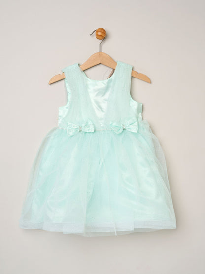 Dsiney Kidz - Miss Green Tulle Dress With Rhinestone And Bows Set image 1