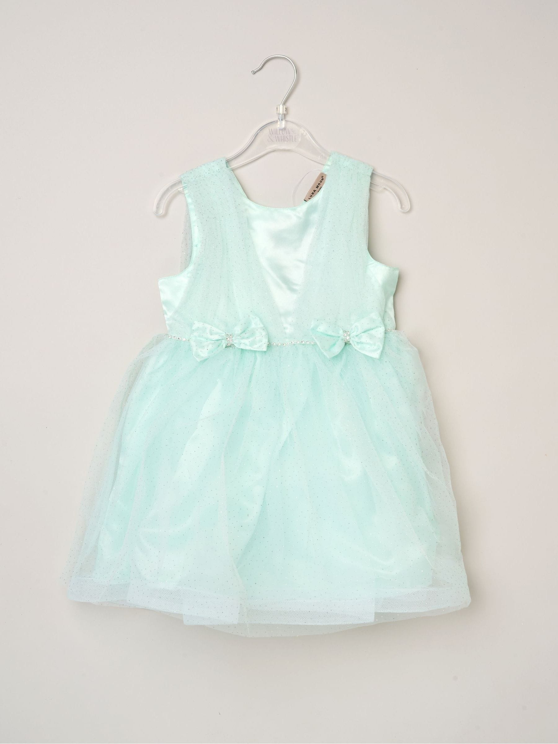 Dsiney Kidz - Miss Green Tulle Dress With Rhinestone And Bows Set image 2