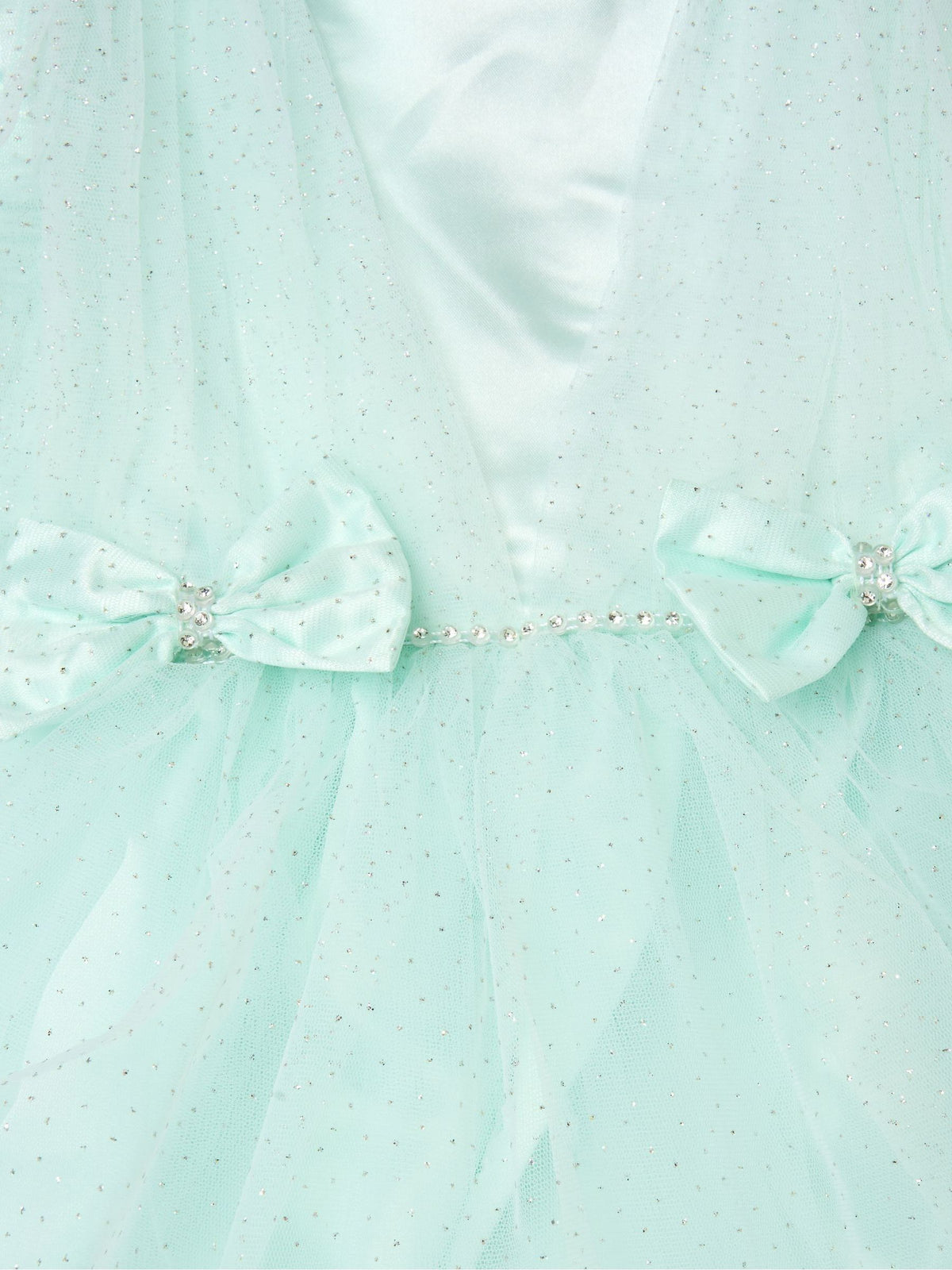 Dsiney Kidz - Miss Green Tulle Dress With Rhinestone And Bows Set image 3