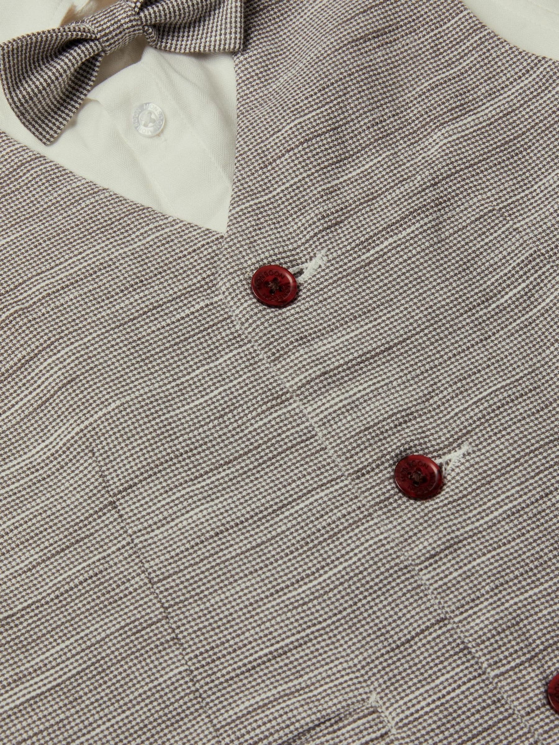 Monsoon Cream Greyson Houndstooth Waistcoat & Shirt Set 3 Piece image 3