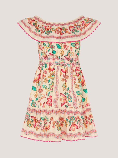 Dsiney Kidz - Monsoon Cream Jelena Butterfly Print Bardot Dress image 1