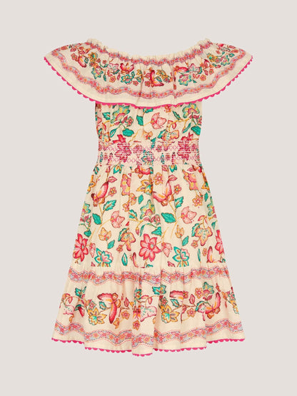 Monsoon Cream Jelena Butterfly Print Bardot Dress image 2