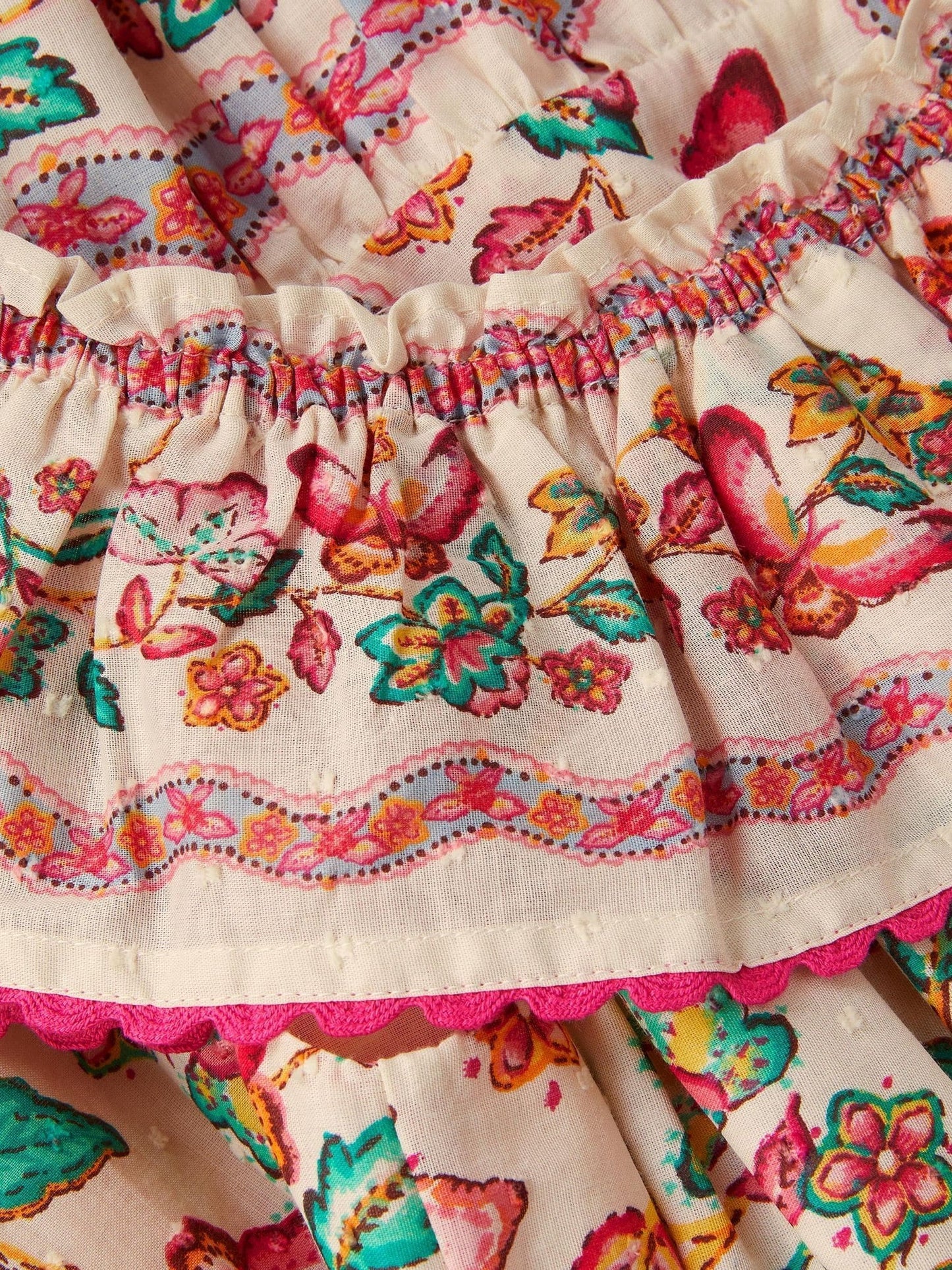 Monsoon Cream Jelena Butterfly Print Bardot Dress image 3