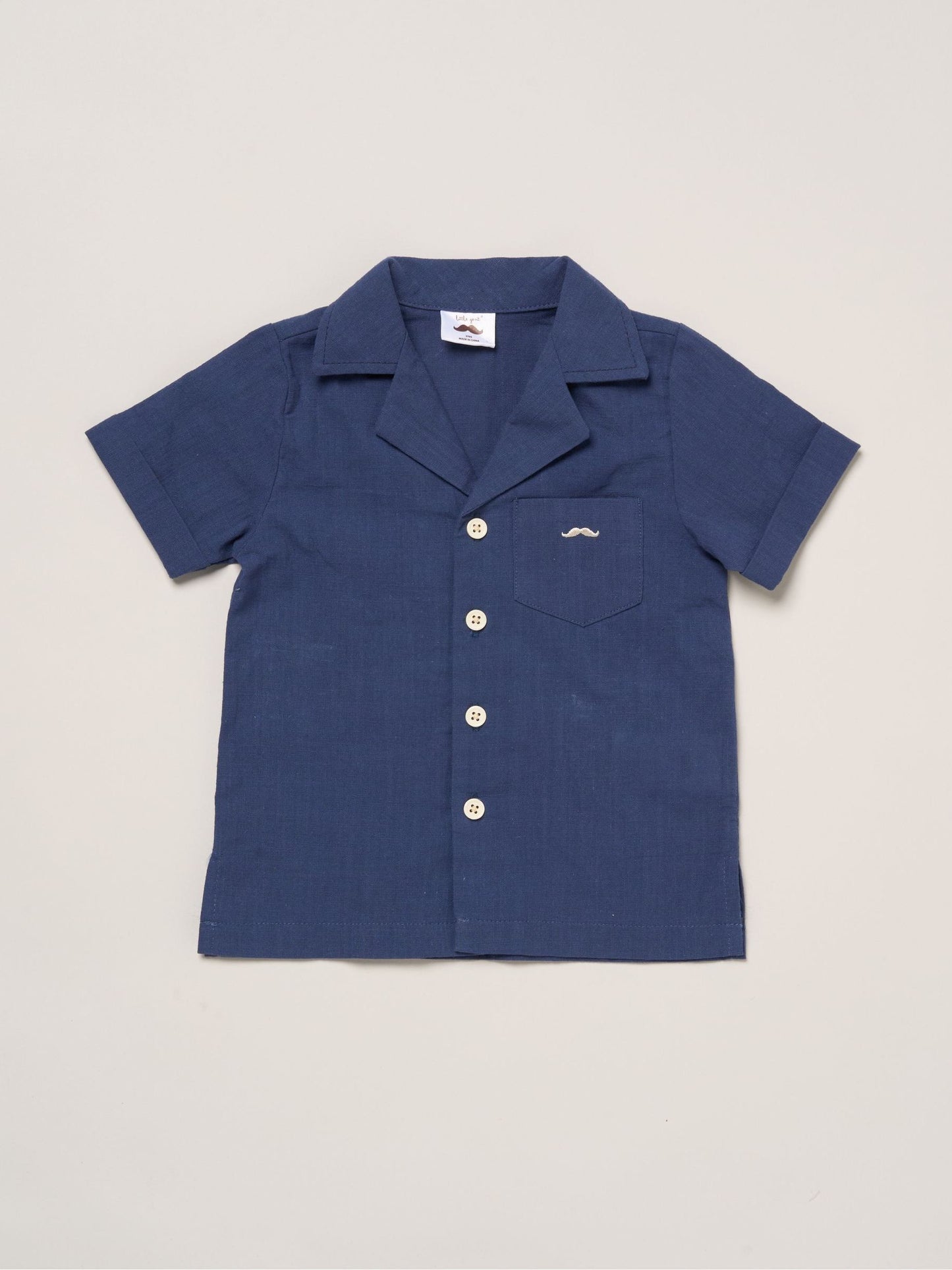 Dsiney Kidz - Little Gent Blue Woven Shirt Stripe Shorts And Fedora Hat image 3