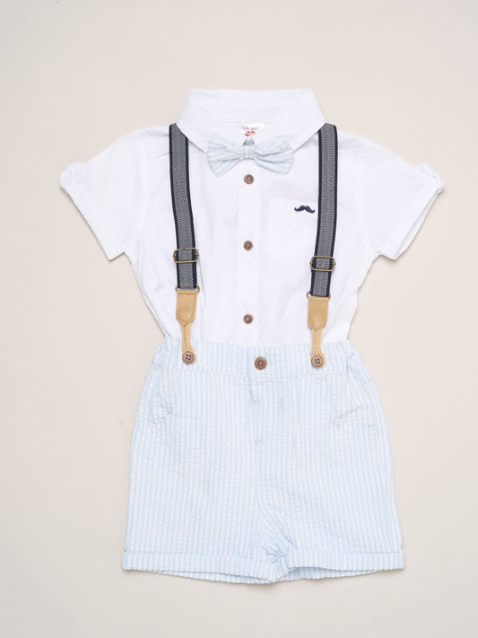 Little Gent Blue Mock Shirt Bodysuit image 1