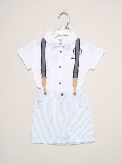 Little Gent Blue Mock Shirt Bodysuit image 2