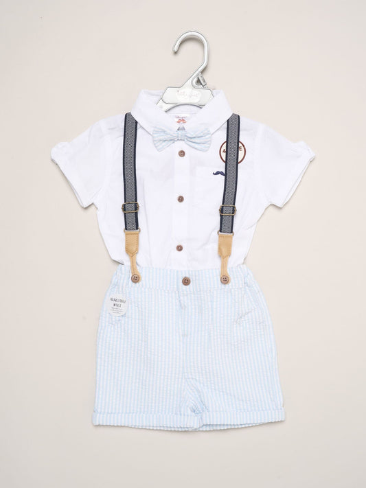 Little Gent Blue Mock Shirt Bodysuit image 2
