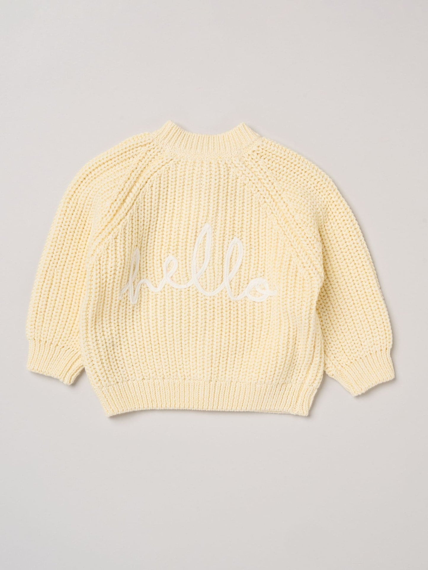 Dsiney Kidz - Rock-A-Bye Baby Boutique Yellow Text Embroidered Knitted Cardigan image 1