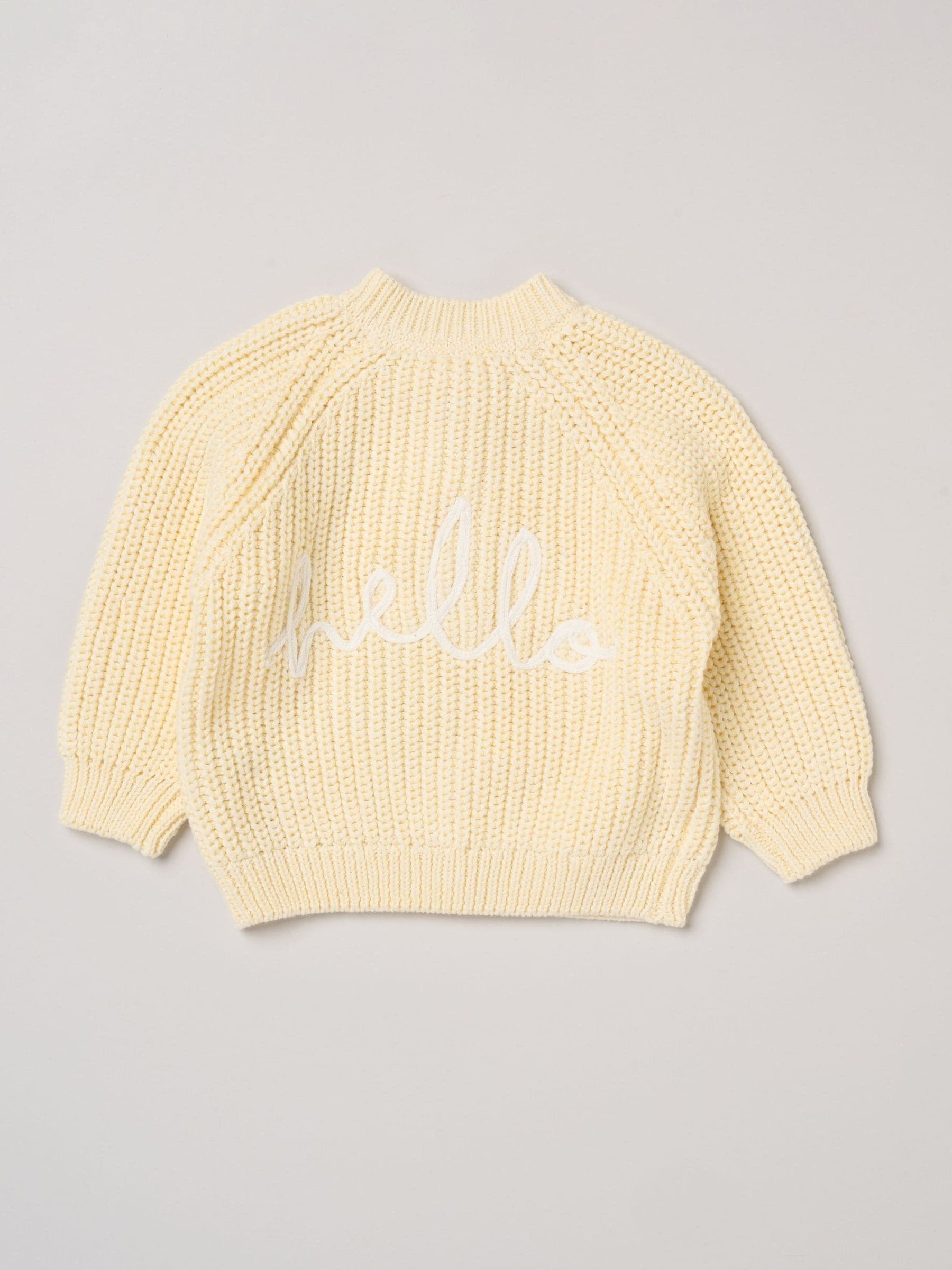 Dsiney Kidz - Rock-A-Bye Baby Boutique Yellow Text Embroidered Knitted Cardigan image 1