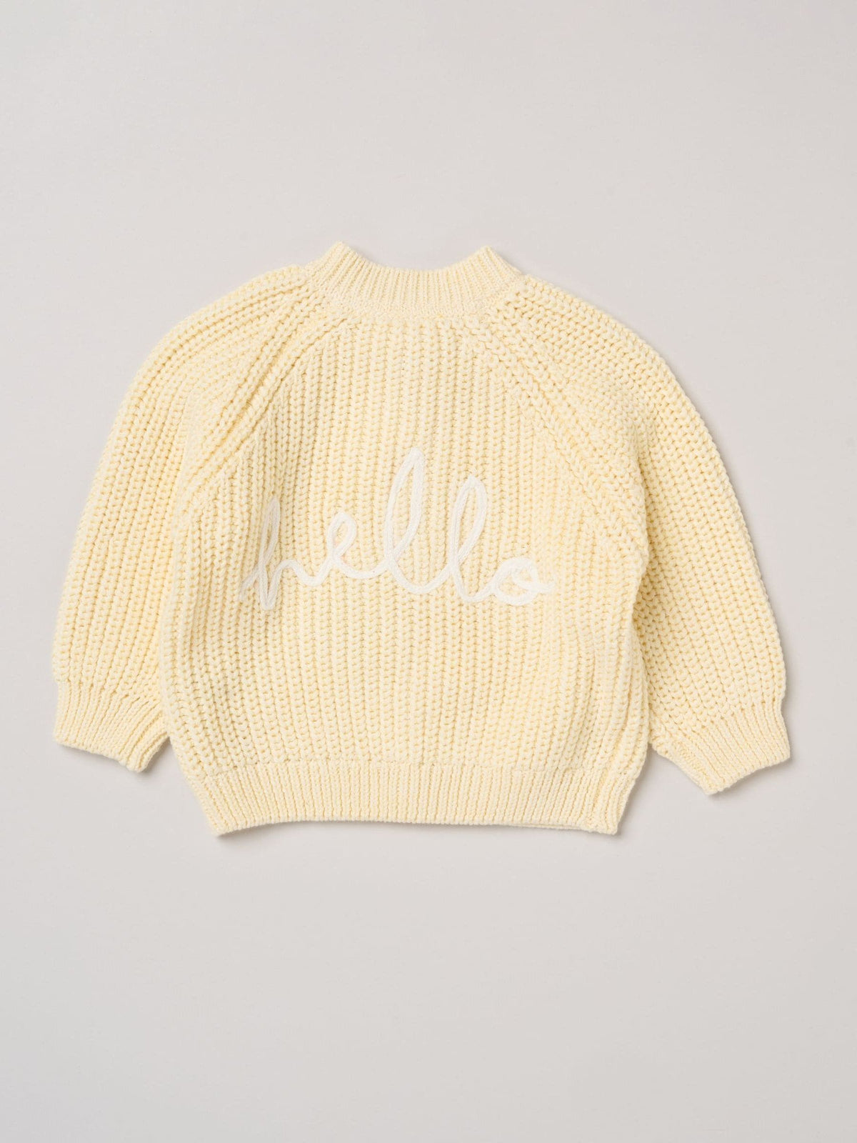 Dsiney Kidz - Rock-A-Bye Baby Boutique Yellow Text Embroidered Knitted Cardigan image 1