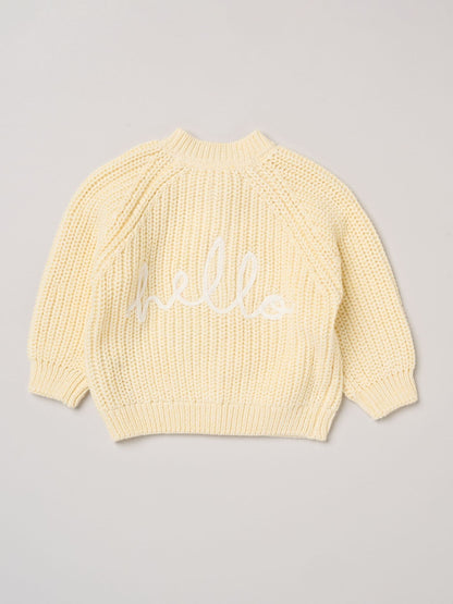 Dsiney Kidz - Rock-A-Bye Baby Boutique Yellow Text Embroidered Knitted Cardigan image 1