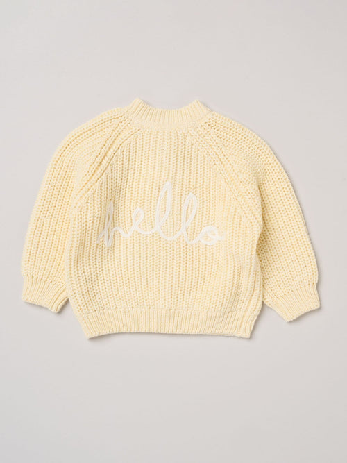 Dsiney Kidz - Rock-A-Bye Baby Boutique Yellow Text Embroidered Knitted Cardigan image 1