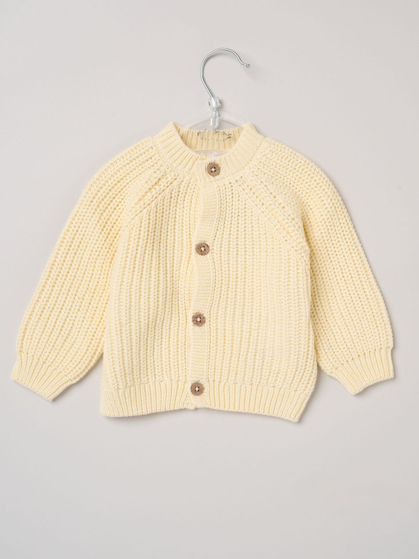 Dsiney Kidz - Rock-A-Bye Baby Boutique Yellow Text Embroidered Knitted Cardigan image 3