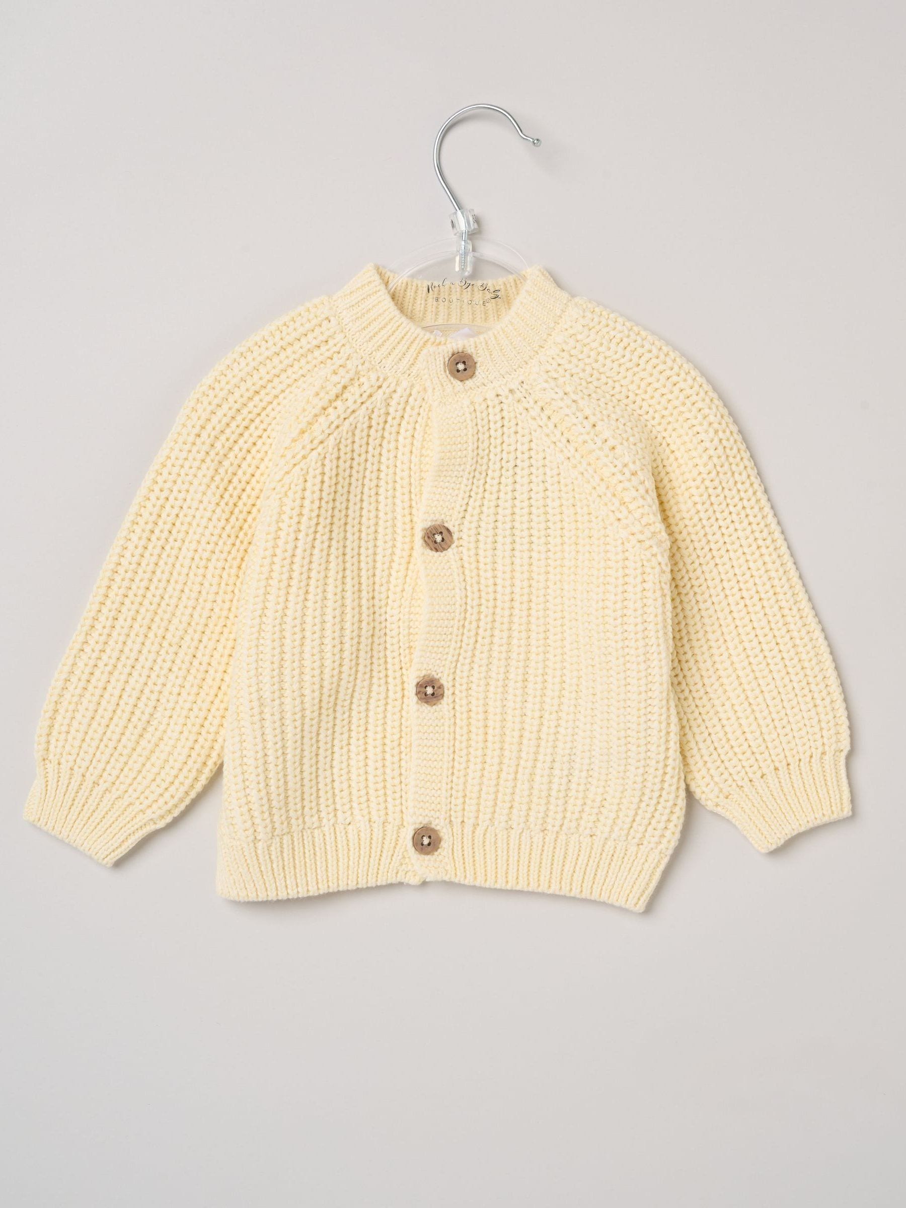 Dsiney Kidz - Rock-A-Bye Baby Boutique Yellow Text Embroidered Knitted Cardigan image 3