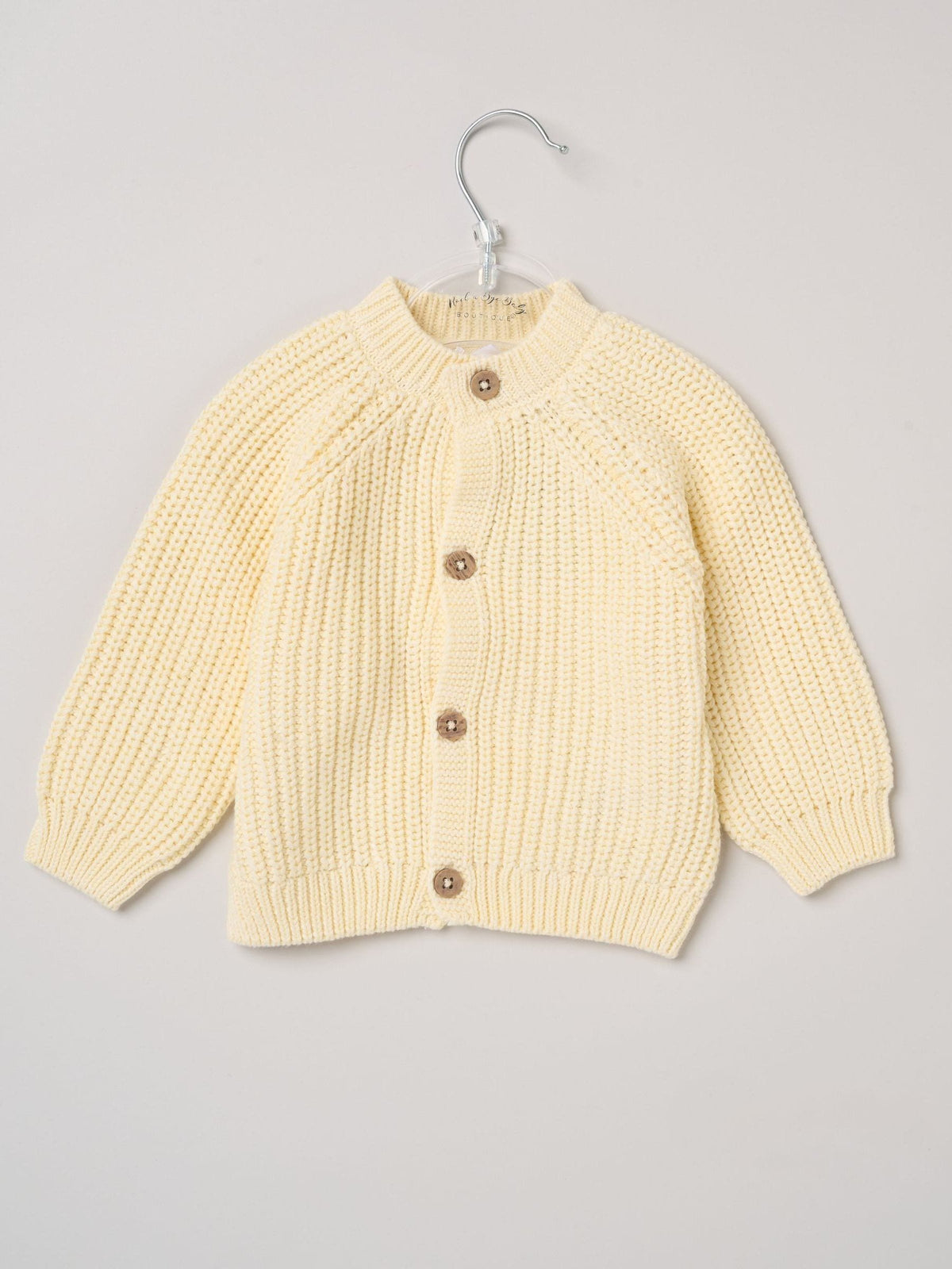 Dsiney Kidz - Rock-A-Bye Baby Boutique Yellow Text Embroidered Knitted Cardigan image 3